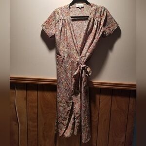 🍭Daily Story floral wrap dress